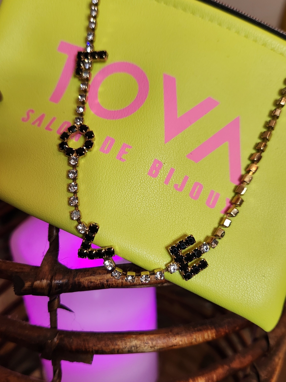 Tova LOVE Black Swaroski  Letters